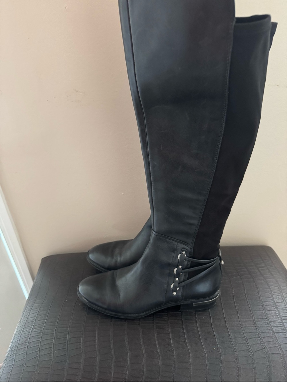 Vince Camuto Black Over-The-Knee Riding Boots